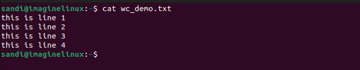 cat wc_demo.txt command output