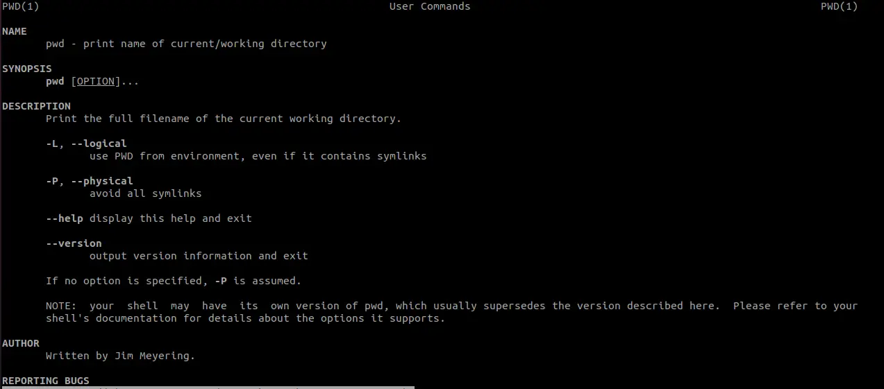linux pwd man page