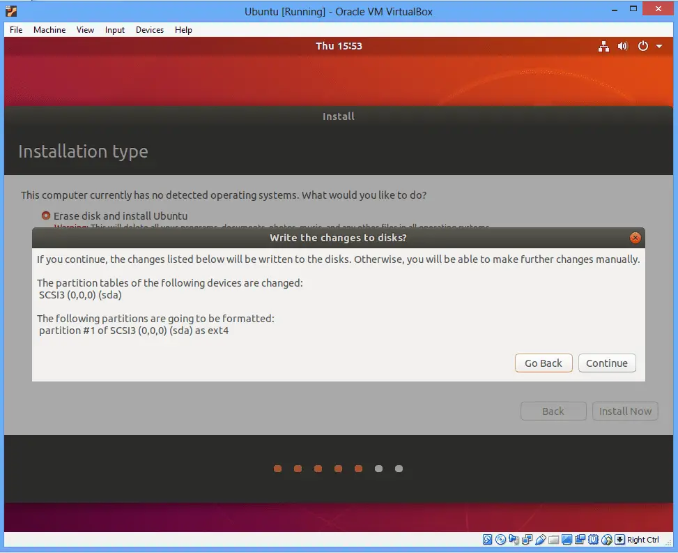 ubuntu installation type