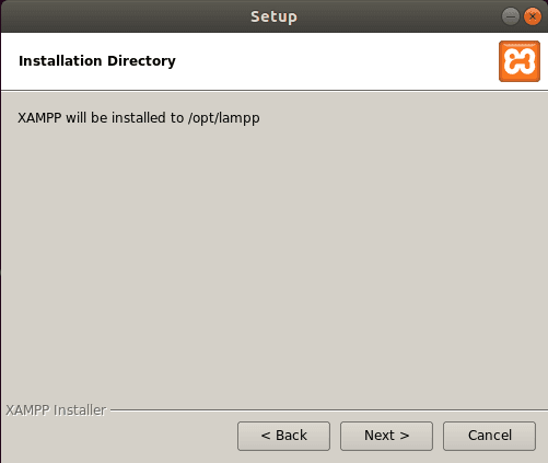 Select XAMPP installation directory