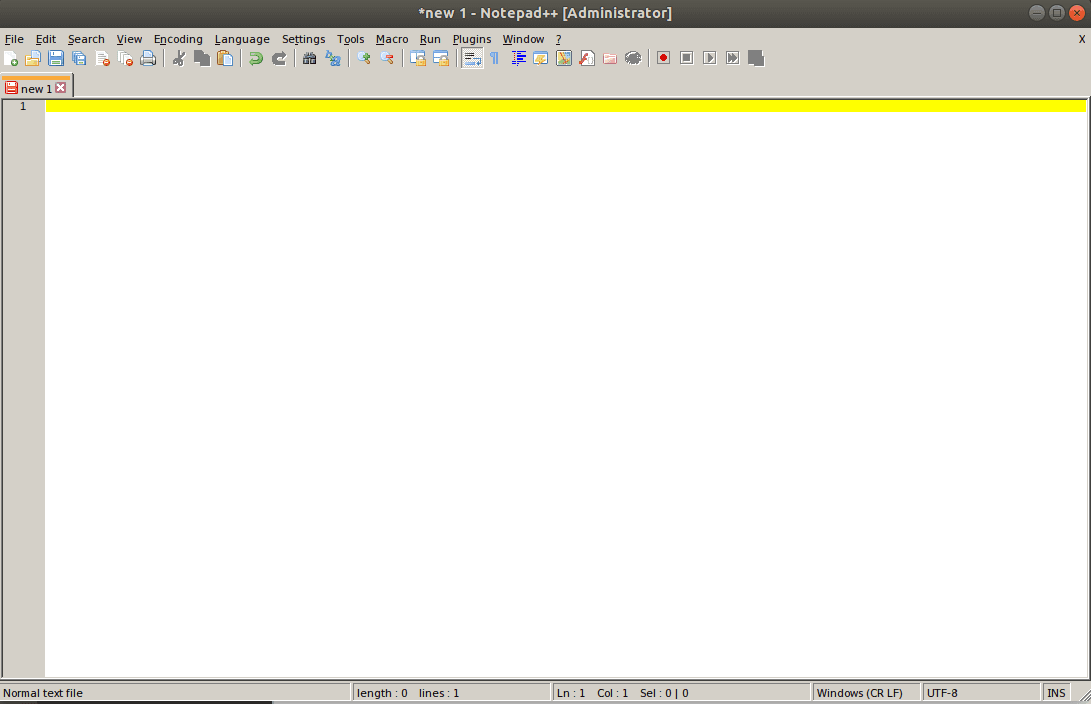 This is how Notepad++ looks on Ubuntu