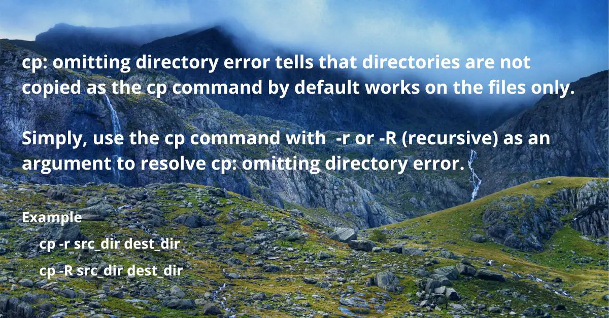 linux cp command omitting directory