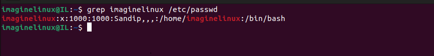run grep on /etc/passwd to find out shell 