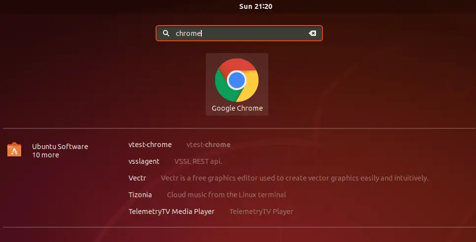 Launching chrome in Ubuntu