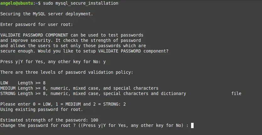 mysql secure installation