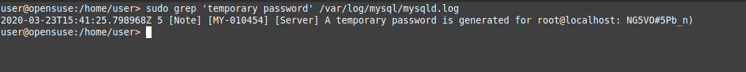 Showing the root temporary password