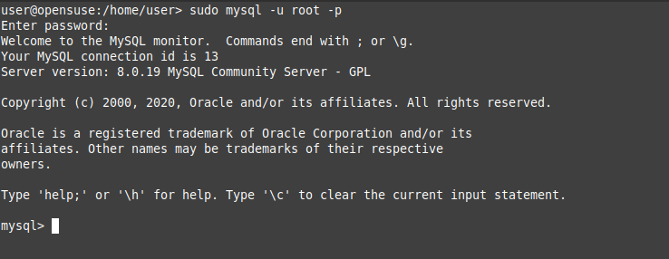 MySQL 8 on OpenSUSE 15.1