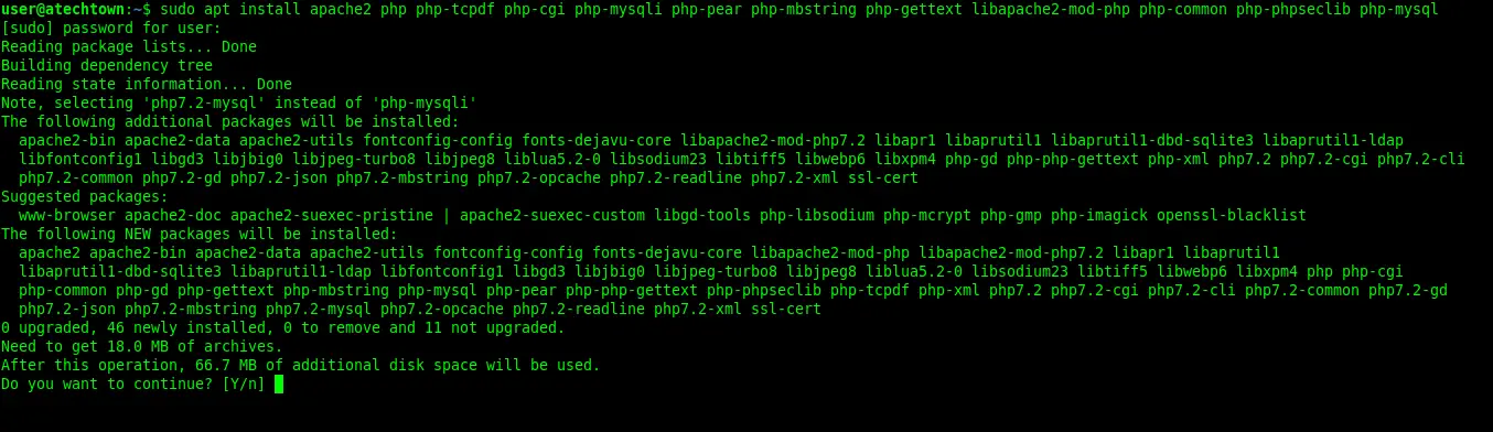 First step: installing Apache and PHP