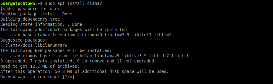 Installing ClamAV on Ubuntu