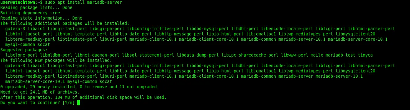 Installing MariaDB