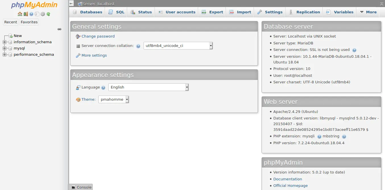 PHPMyAdmin working on Ubuntu 18.04