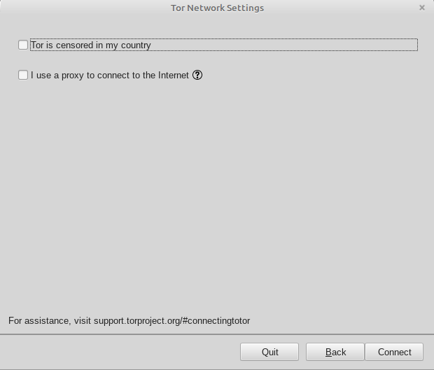 TOR network settings