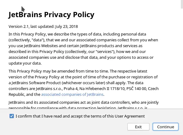 Jetbrains terms of license