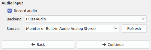 Configuring the Audio to record screen in Ubuntu