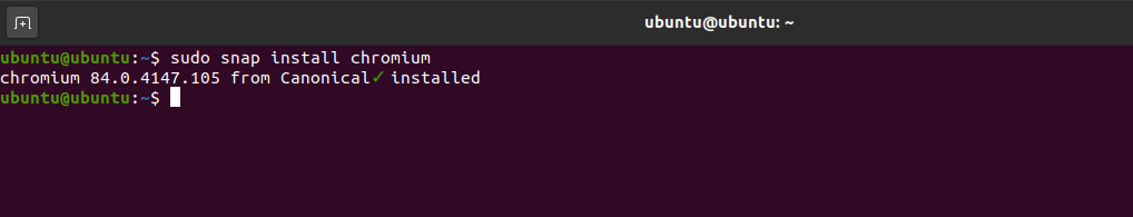 Installing Chromium on Ubuntu 20.04 using the terminal
