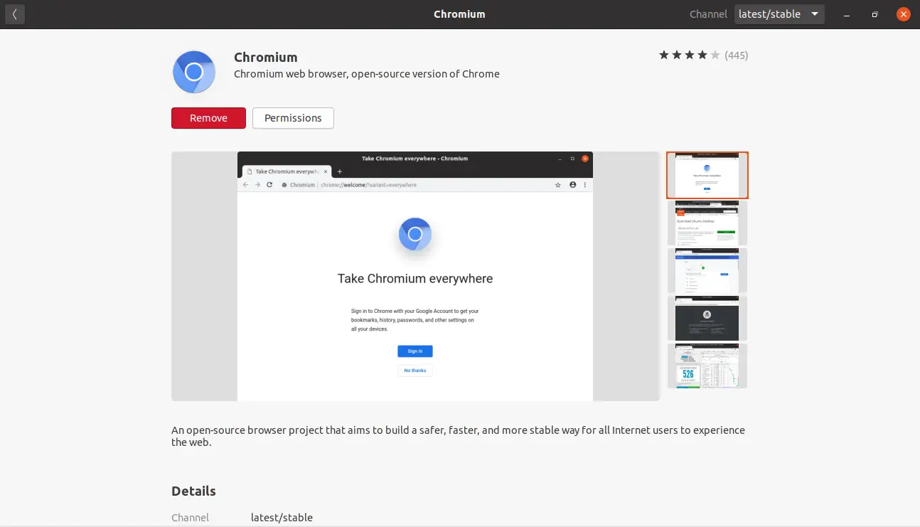 Chromium installed