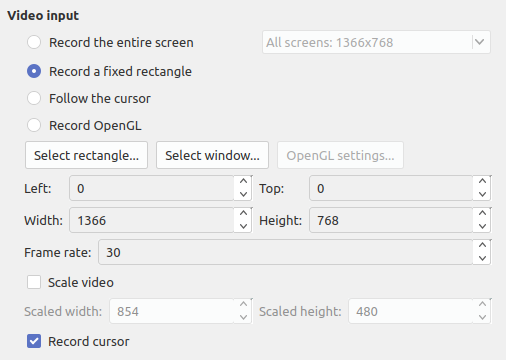Record a rectangle with Simple Screen Recorder