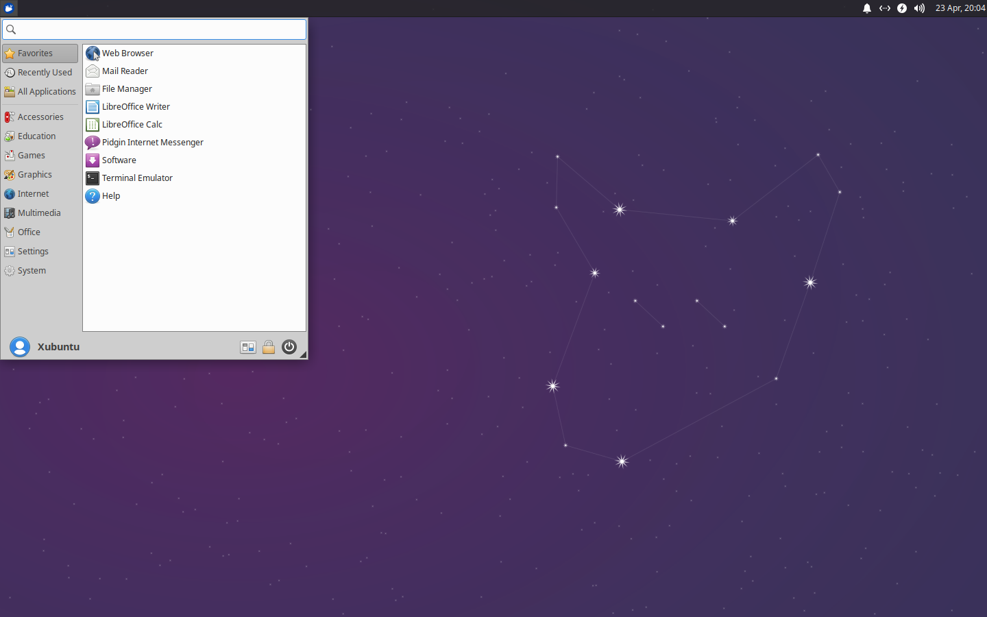 Xubuntu 20.04 desktop
