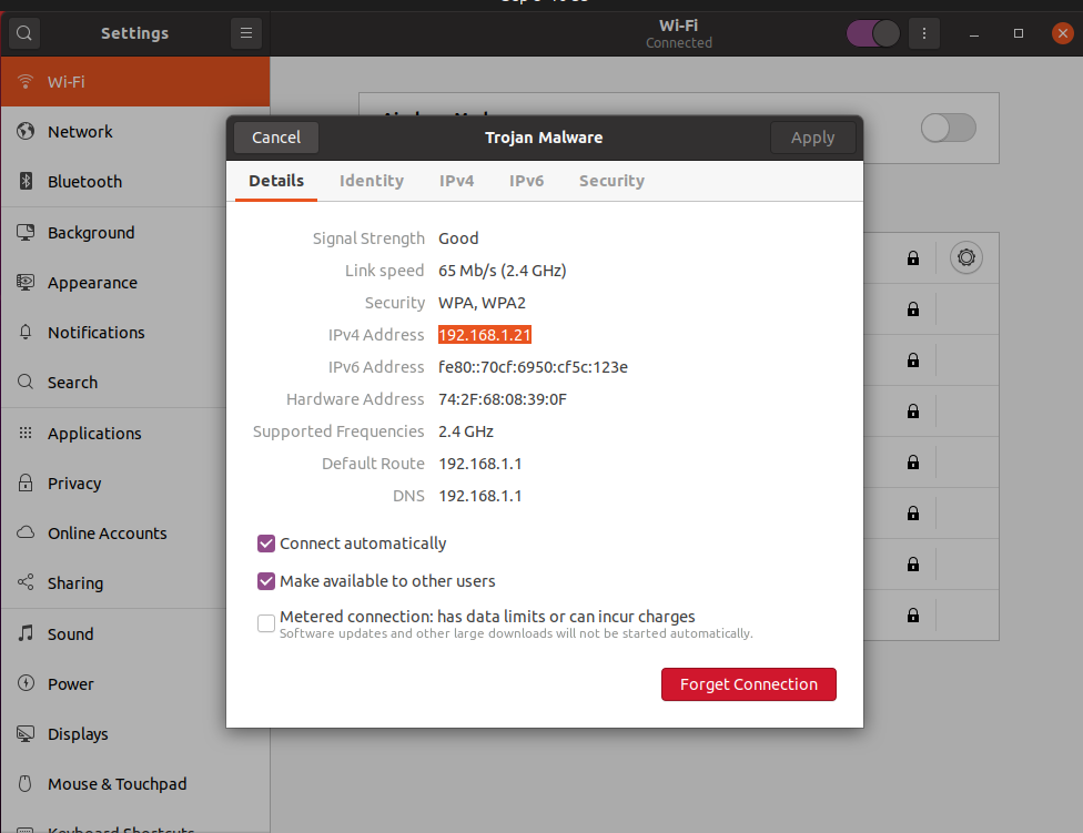 Get the IP Address in Ubuntu 