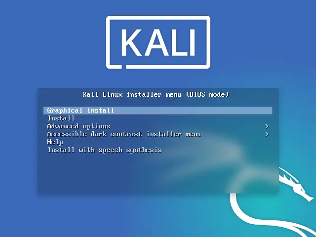 Kali Linux Installer Menu