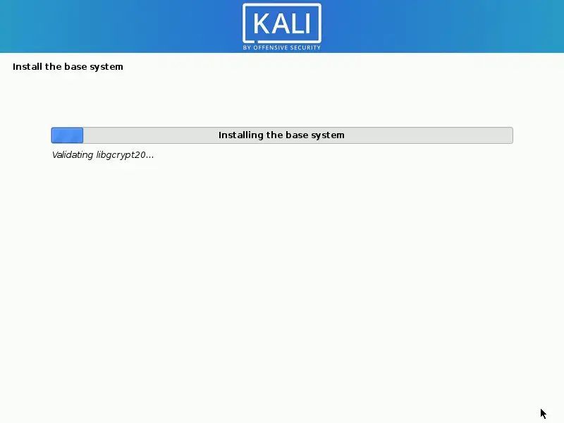 Install Kali Linux process