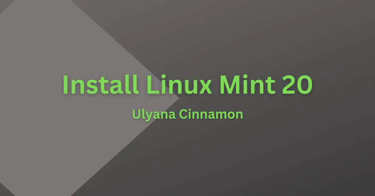 Install Linux Mint 20
