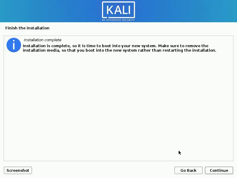 Kali properly installed