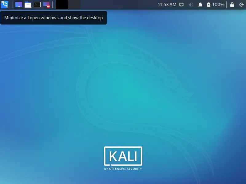 Kali installed