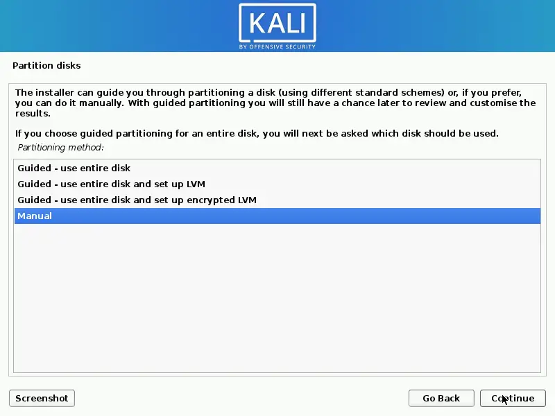 Manual Partition