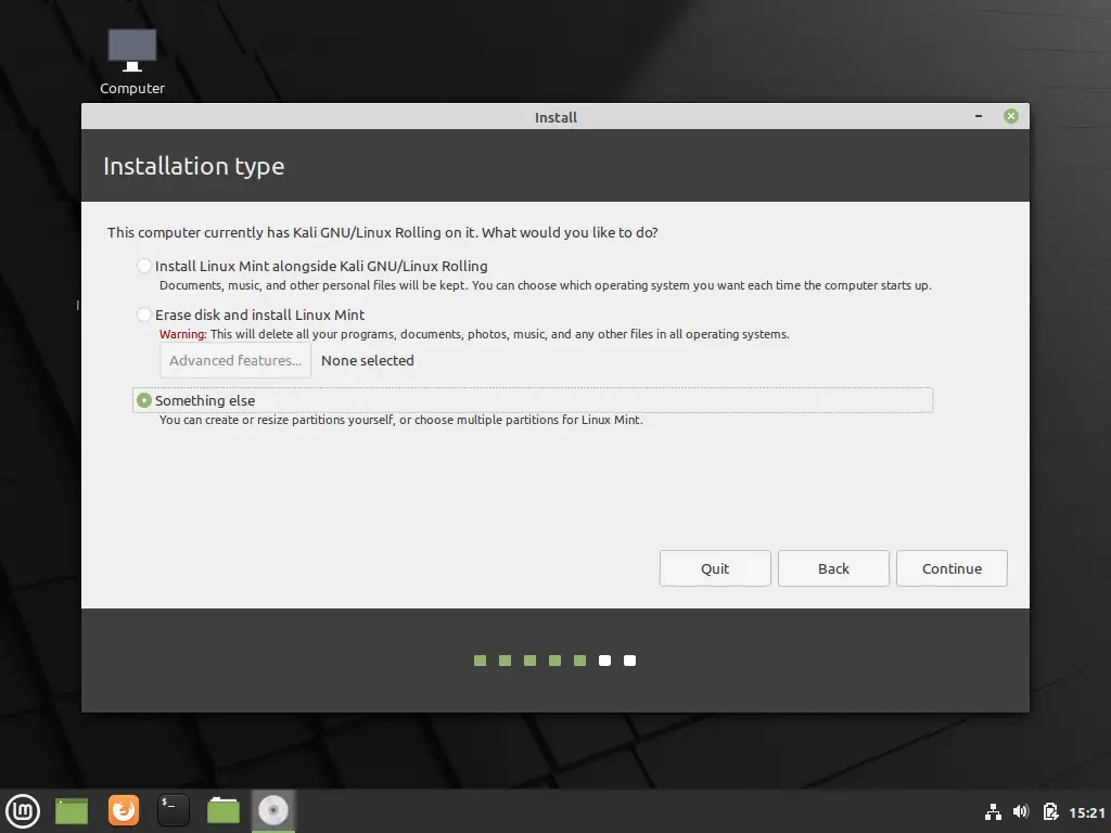 Preparing the partitions manually