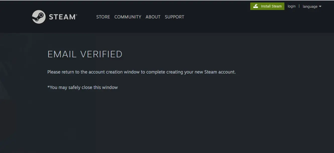 Steam Email Verified