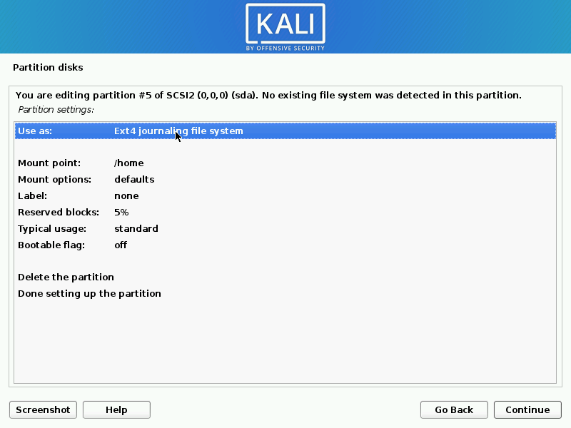 Creating the Swap partition 