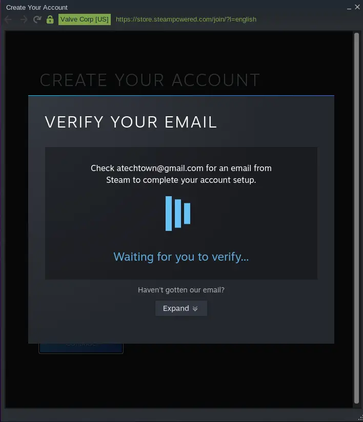 Verify email address