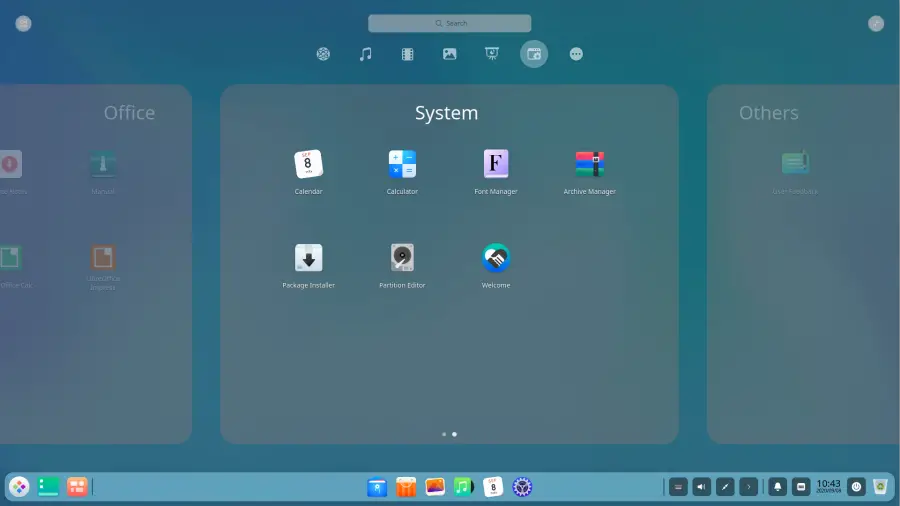 Deepin Linux dash