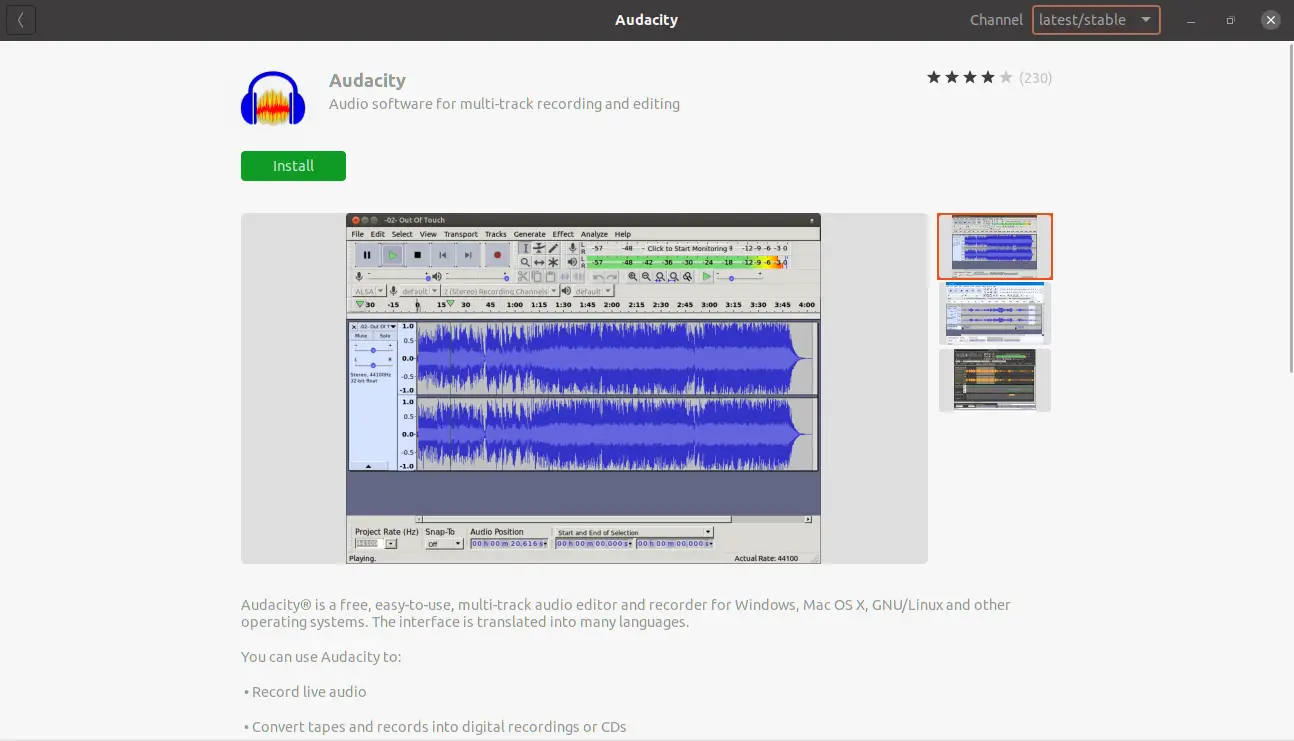 Install Audacity on Ubuntu 20.04