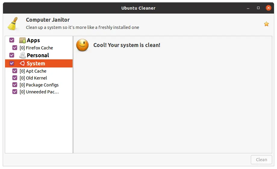 Install and use Ubuntu cleaner on Ubuntu 20.04