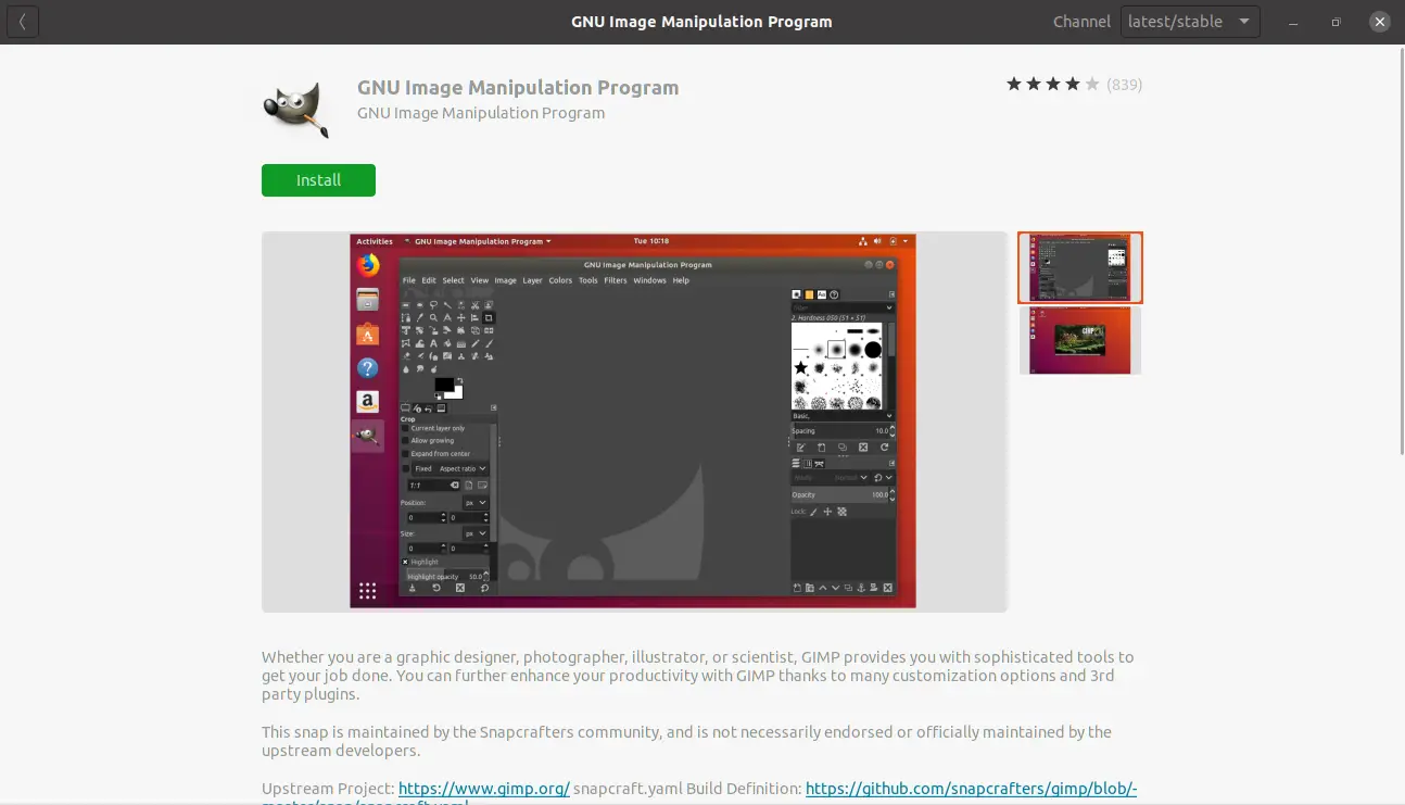 Install GIMP on Ubuntu 20.04