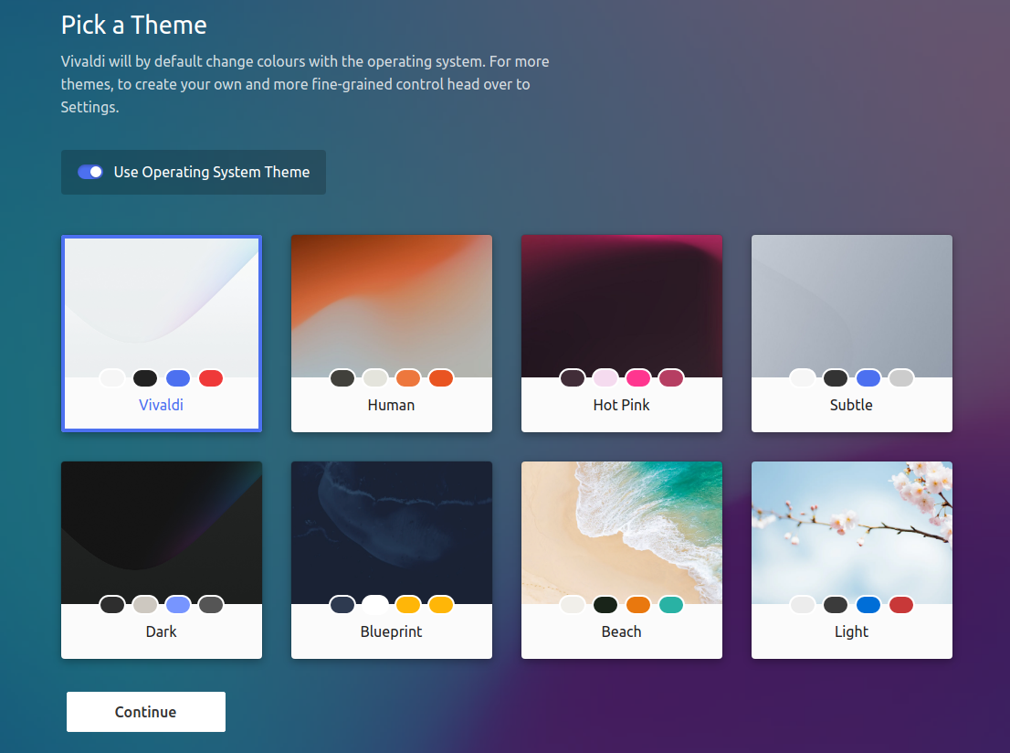 Select theme for Browser