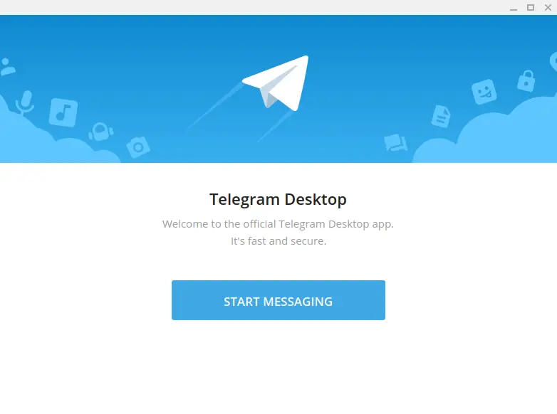Telegram app running on Linux Mint