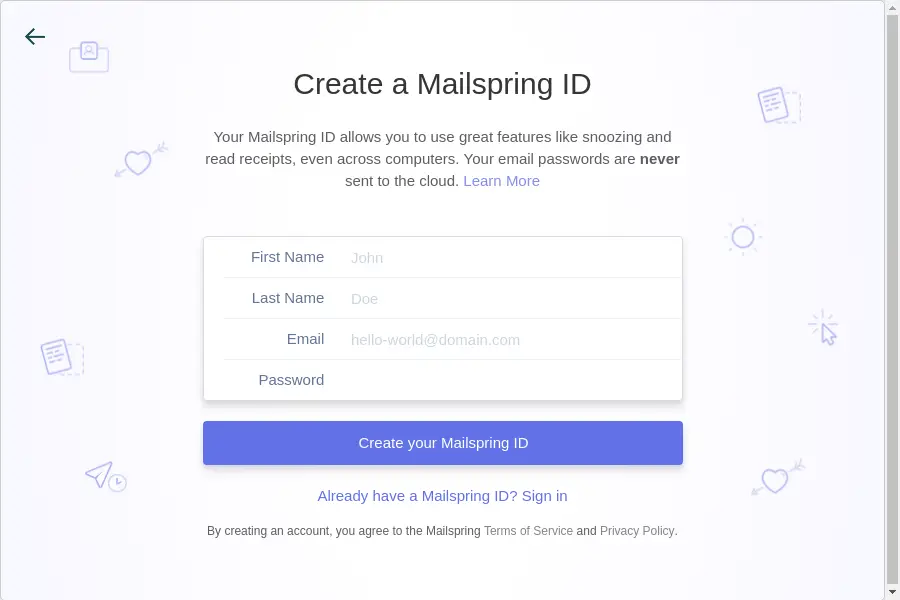 Create a Mailspring ID 
