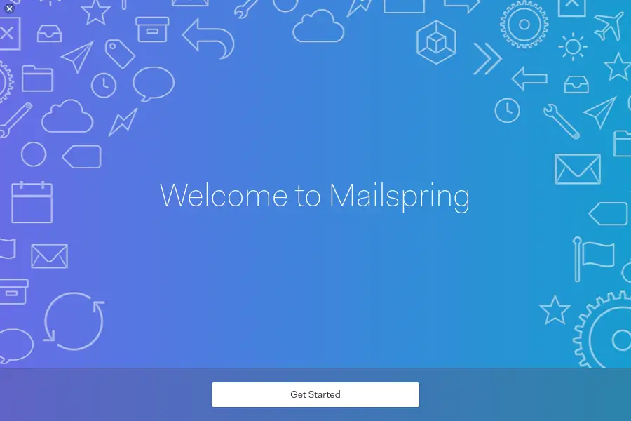 Mailspring Welcome Screen