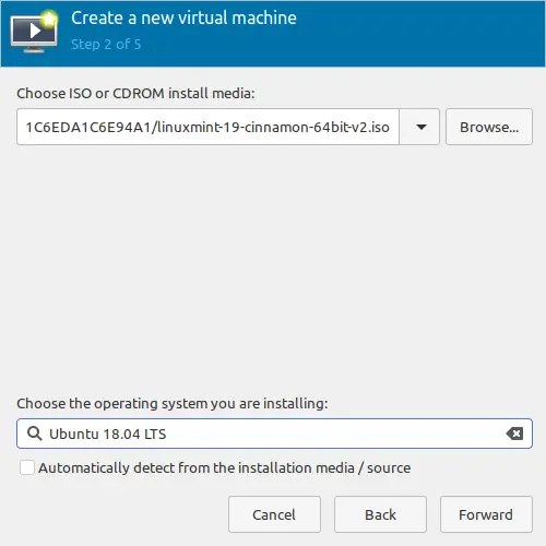 Creating a new Virtual Machine