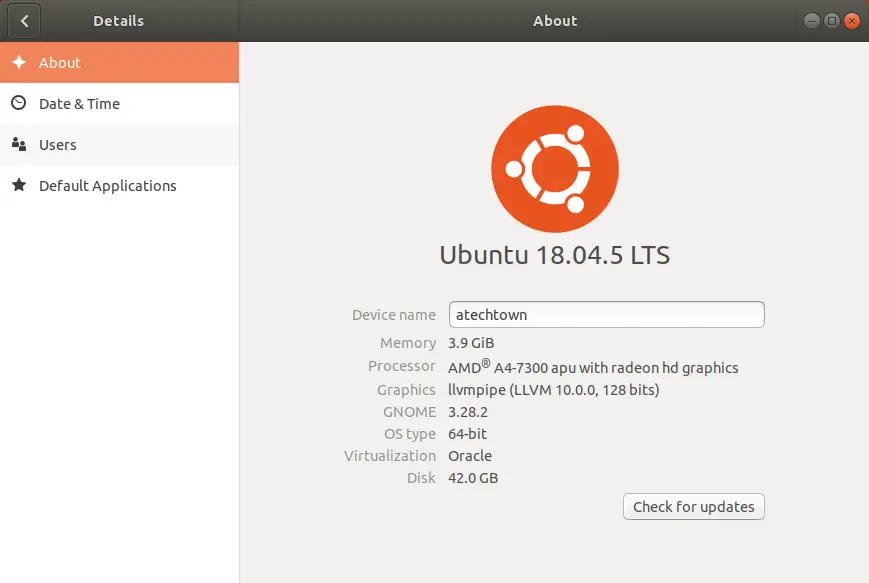 Finding Ubuntu Version using graphical method