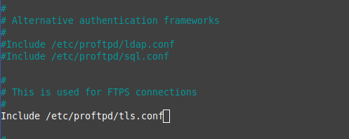 Enabling TLS on PROFTPD