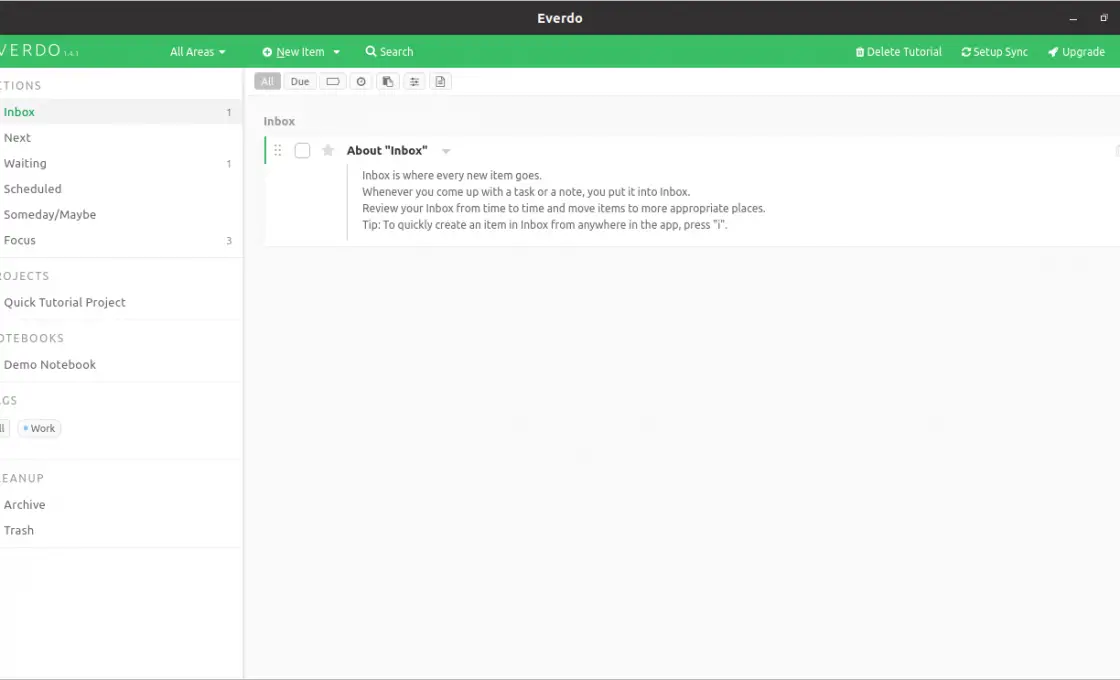 Everdo running on Ubuntu 20.04