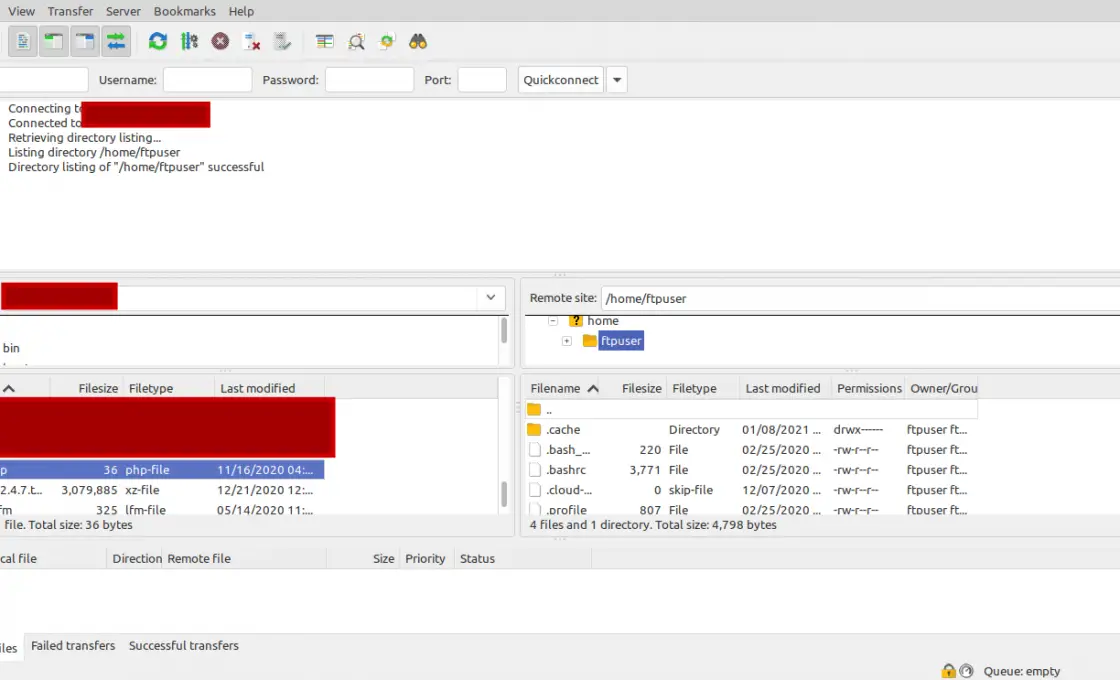 PROFTPD running on Ubuntu / Debian