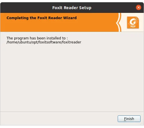 Foxit Reader installed on Ubuntu