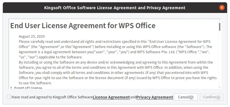 License agreement