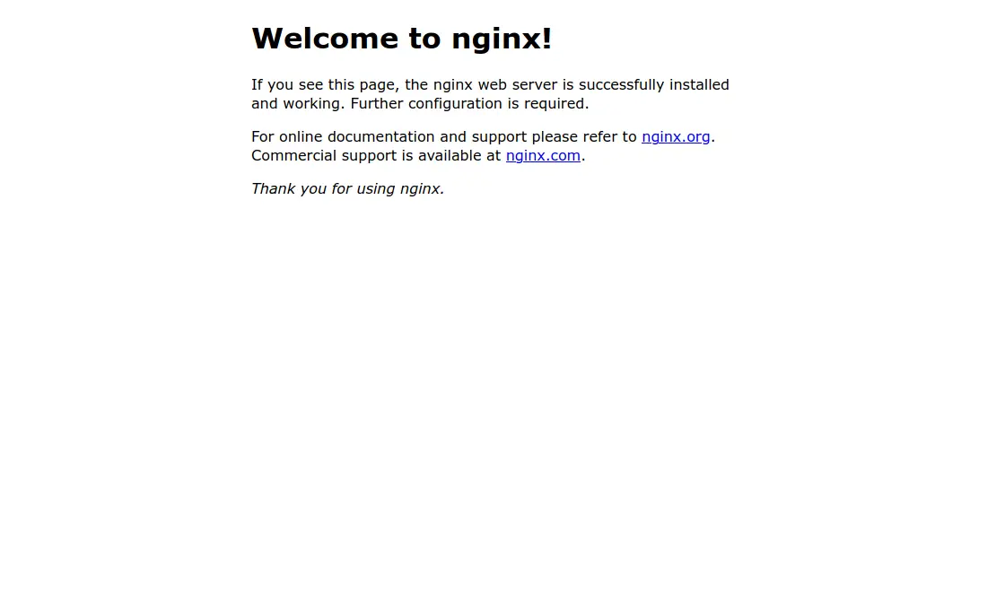 Nginx running on Debian 10