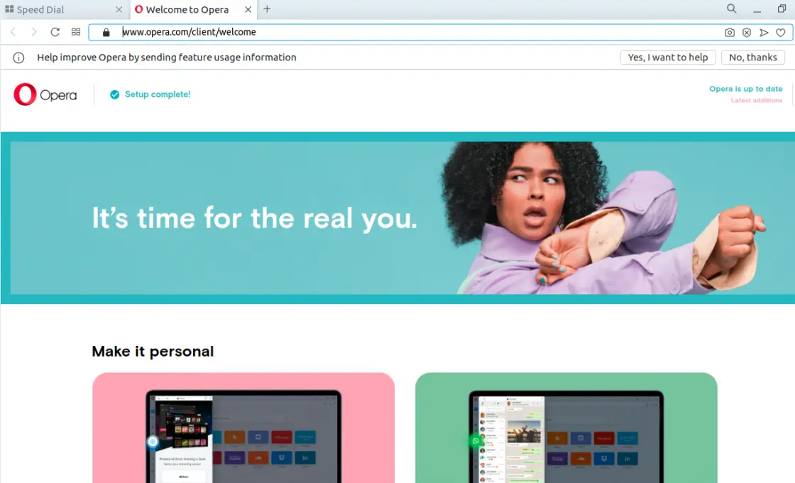 Opera running properly